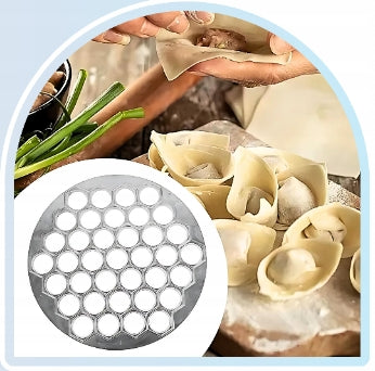 FORMA FOREMKA PIEROŻNICA DO PIEROGÓW USZEK RAVIOLI METALOWA 25 CM 37 SZTUK