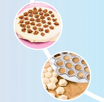 FORMA FOREMKA PIEROŻNICA DO PIEROGÓW USZEK RAVIOLI METALOWA 25 CM 37 SZTUK