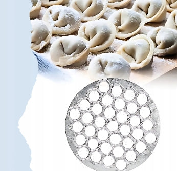 FORMA FOREMKA PIEROŻNICA DO PIEROGÓW USZEK RAVIOLI METALOWA 25 CM 37 SZTUK