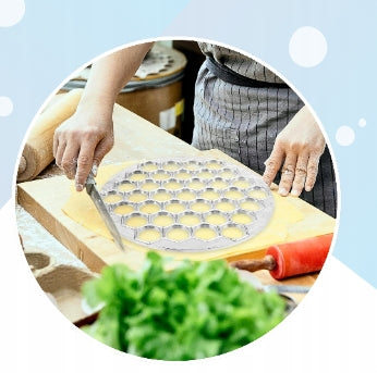 FORMA FOREMKA PIEROŻNICA DO PIEROGÓW USZEK RAVIOLI METALOWA 25 CM 37 SZTUK